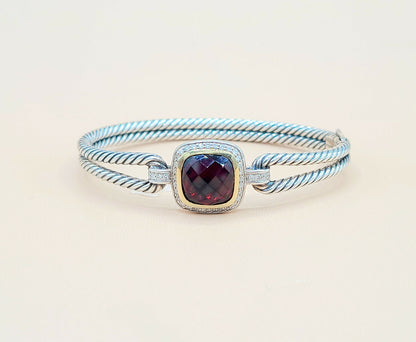 David Yurman Albion Garnet Diamond Bracelet | Certified Pre-Owned  AYW Luxury #