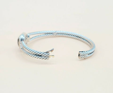  David Yurman Albion Garnet Gold Diamond Bracelet
