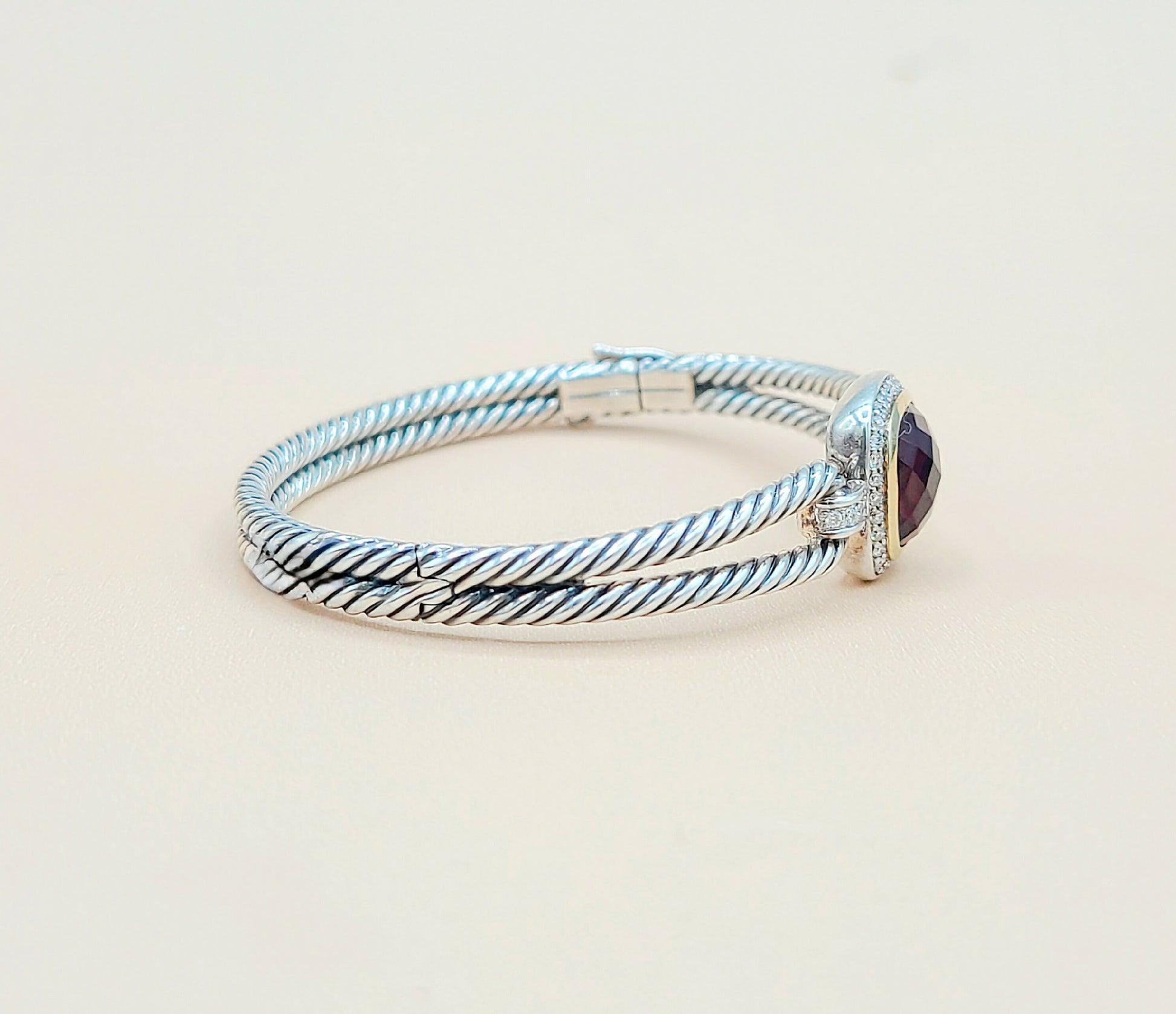 David Yurman Albion Garnet Diamond Bracelet | Certified Pre-Owned  AYW Luxury #