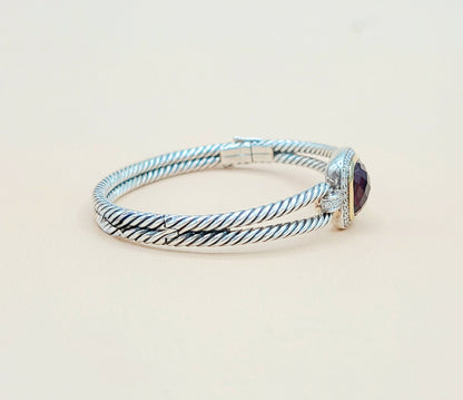 David Yurman Albion Garnet Diamond Bracelet | Certified Pre-Owned  AYW Luxury #