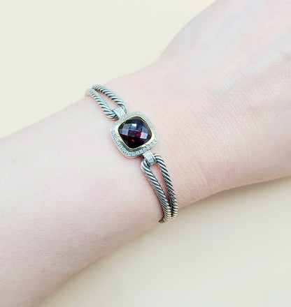David Yurman Albion Garnet Diamond Bracelet | Certified Pre-Owned  AYW Luxury #