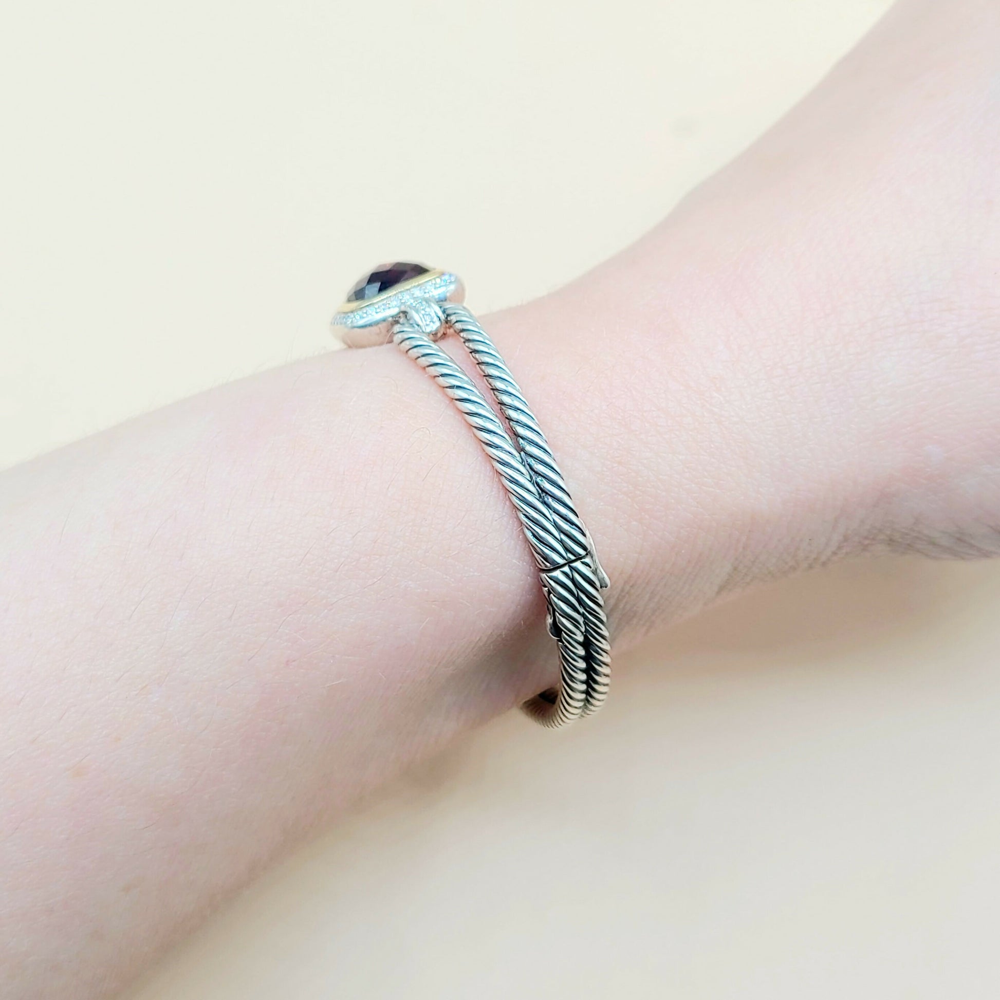 David Yurman Albion Garnet Diamond Bracelet | Certified Pre-Owned  AYW Luxury #