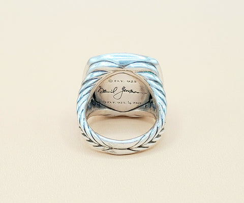  David Yurman Albion Gold Dome Diamond Ring 17mm