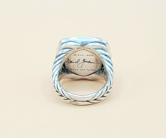  David Yurman Albion Gold Dome Diamond Ring 17mm