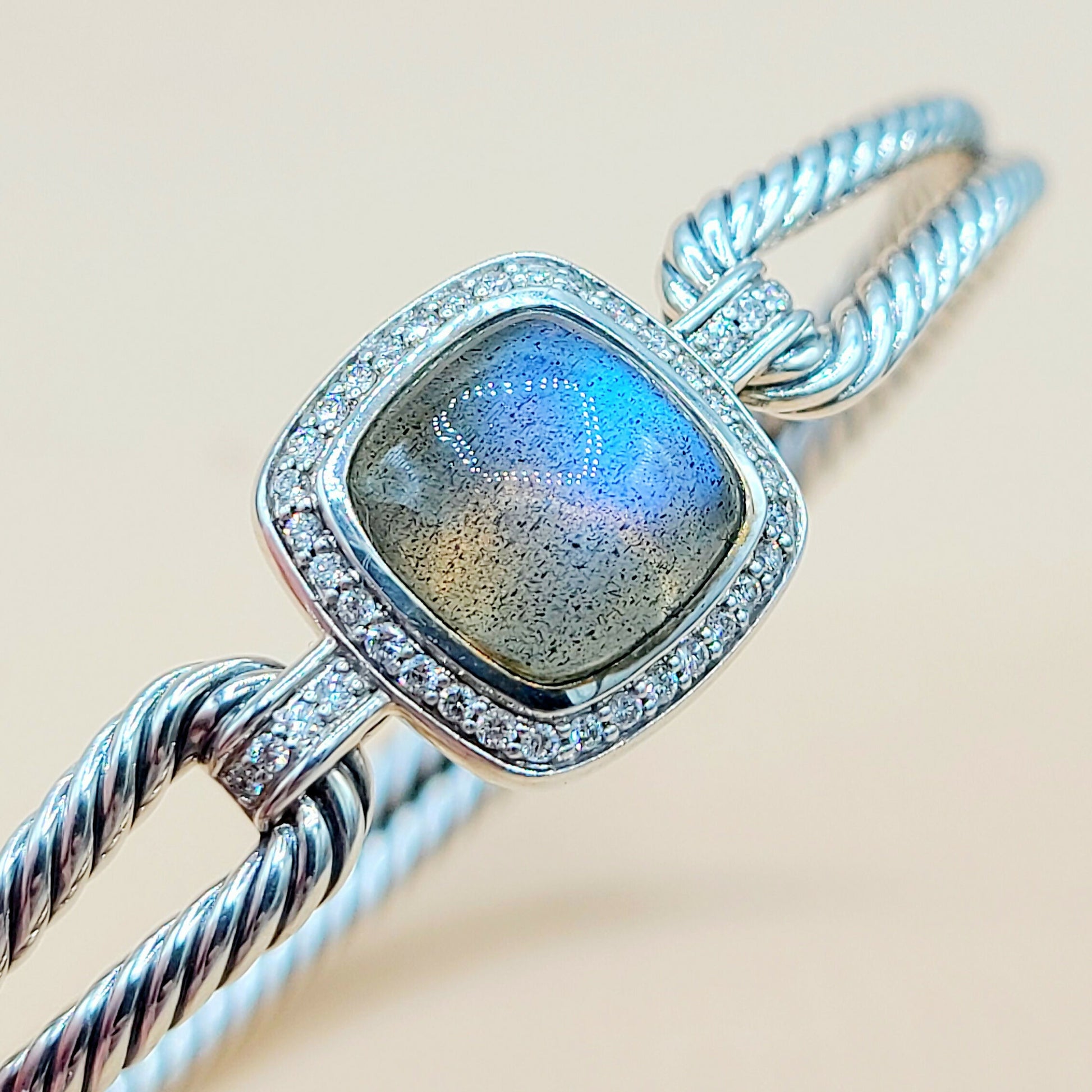 David Yurman Albion Labradorite Diamond Bracelet Certified Pre-Owned  AYW Luxury #