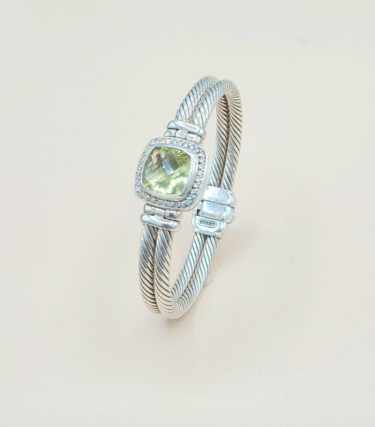 David Yurman Albion Lemon Citrine Diamond Bracelet, 11mm AYW Luxury