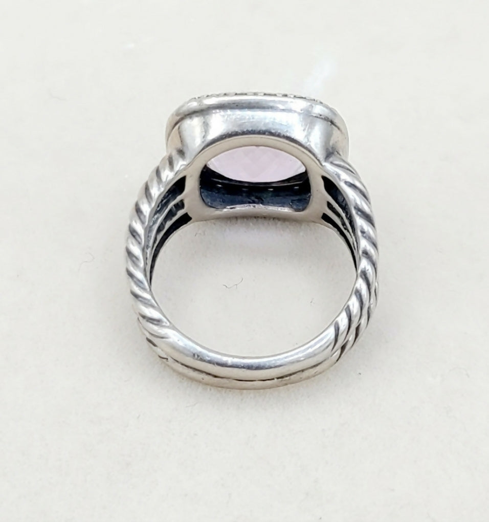 David Yurman Albion Moonlight Ice 11mm Lavender Amethyst Diamond Ring