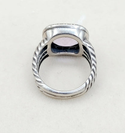 David Yurman Albion Moonlight Ice 11mm Lavender Amethyst Diamond Ring
