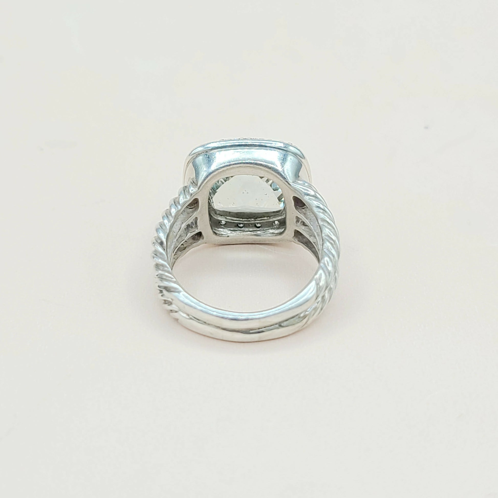 David Yurman Albion Moonlight Ice 11mm Prasiolite Diamond Ring