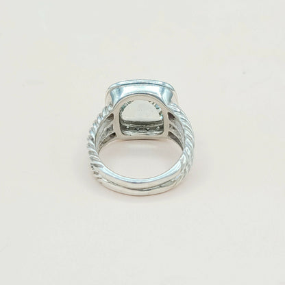 David Yurman Albion Moonlight Ice 11mm Prasiolite Diamond Ring