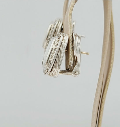  David Yurman Albion Mother of Pearl Diamond Earrings, 11mm