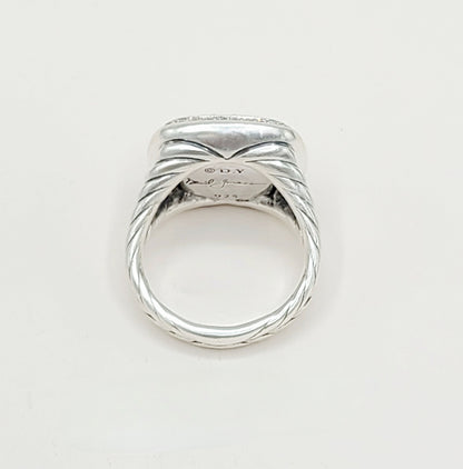David Yurman Albion Pavé Diamond Ring Sterling Silver 0.99 TCW 14mm Size 7.5