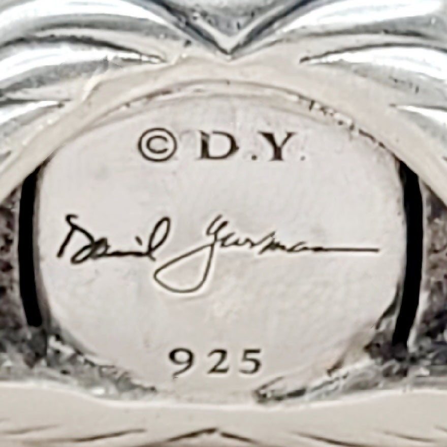  Hallmark David Yurman Albion Pavé Diamond Ring Sterling Silver 0.99 TCW 14mm Size 7.5