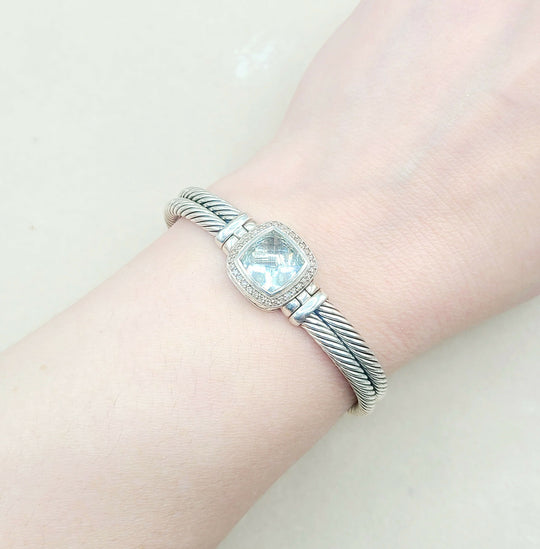  David Yurman Albion Prasiolite Diamond Bracelet