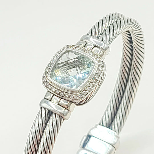  David Yurman Albion Prasiolite Diamond Bracelet