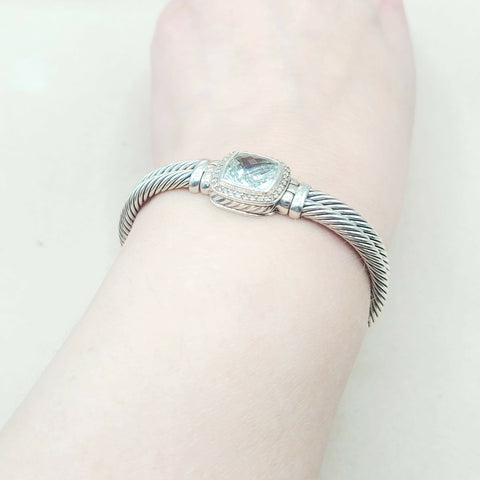  David Yurman Albion Prasiolite Diamond Bracelet