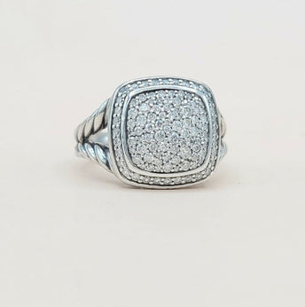 David Yurman Albion Ring Sterling Silver with Pavé Diamonds, 11mm