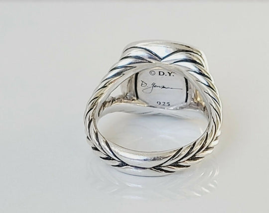 hallmark of David Yurman Albion Ring Sterling Silver with Pavé Diamonds, 11mm