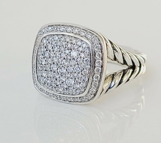David Yurman Albion Ring Sterling Silver with Pavé Diamonds, 11mm