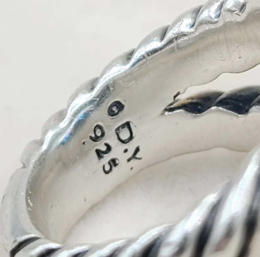 hallmark of David Yurman Albion Sky Blue Topaz Ring Sterling Silver 14mm