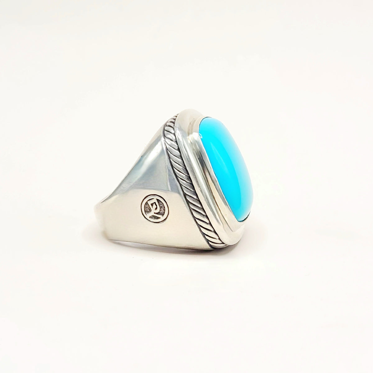 David Yurman Albion Turquoise Ring Sterling Silver 20mm Size 7