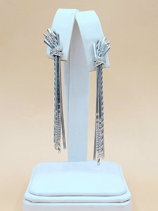 David Yurman-Angelika Long Drop Diamond Earrings  AYW Luxury