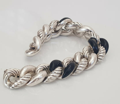 David Yurman Belmont Curb Link Bracelet With Black Onyx