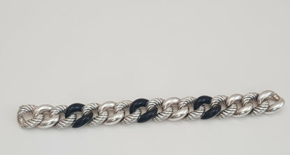 David Yurman Belmont Curb Link Bracelet With Black Onyx