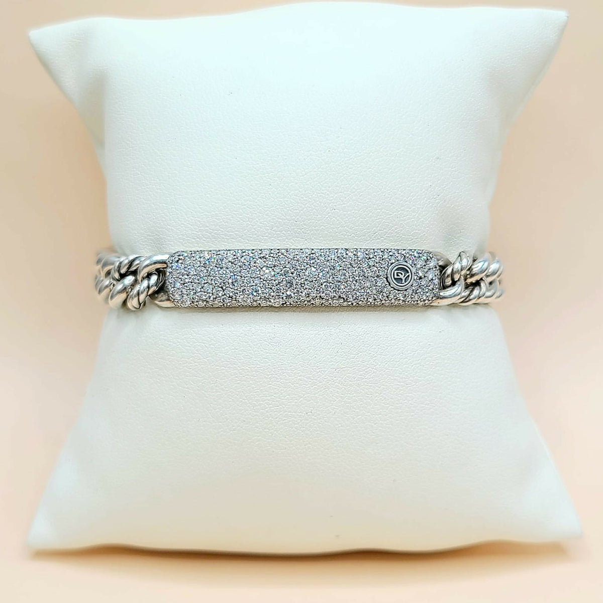 David Yurman Belmont Curb Link Pavé ID Bracelet With Diamonds , 8mm