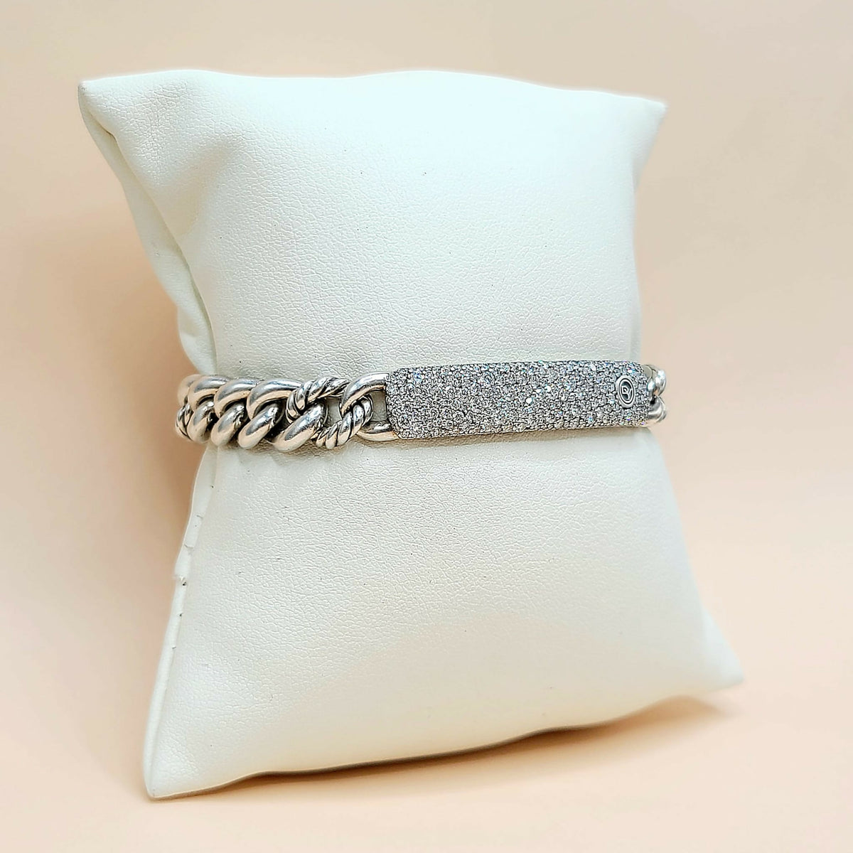 David Yurman Belmont Curb Link Pavé ID Bracelet With Diamonds , 8mm
