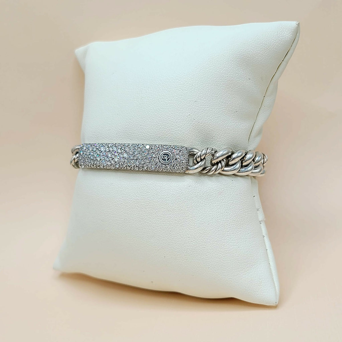 David Yurman Belmont Curb Link Pavé ID Bracelet With Diamonds , 8mm