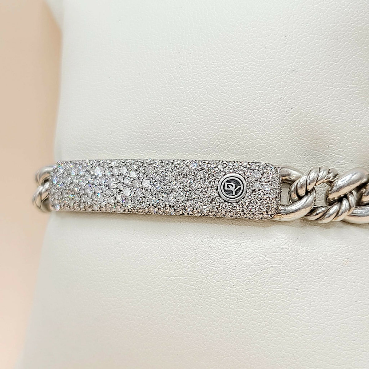David Yurman Belmont Curb Link Pavé ID Bracelet With Diamonds , 8mm