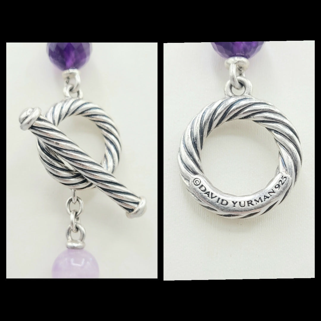    David Yurman Bijoux Pearl Amethyst Multi-Gemstone Station Necklace