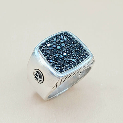  David Yurman Black Diamond Signet Ring