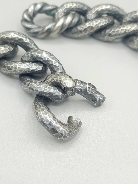  David Yurman Black Gold Hammered Curb Link Necklace-