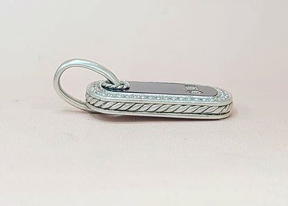  David Yurman Black Onyx Diamond Dog-Tag-Pendant