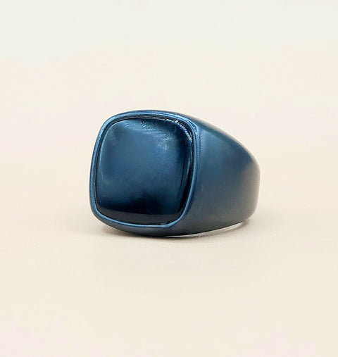  David Yurman Black Onyx Titatium Exotic Stone Signet Ring