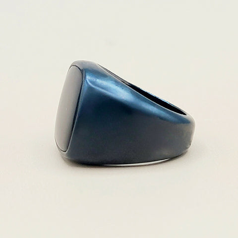  David Yurman Black Onyx Titatium Exotic Stone Signet Ring