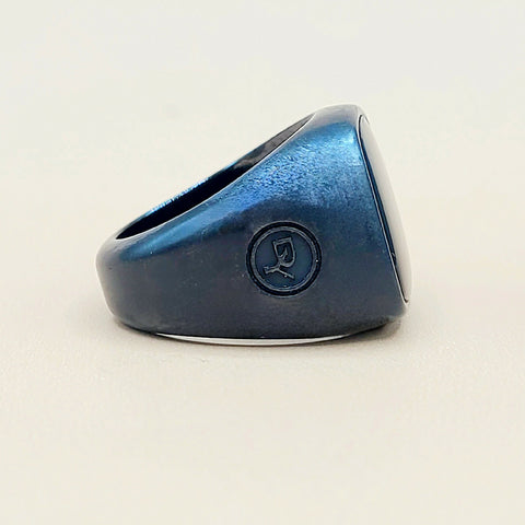  David Yurman Black Onyx Titatium Exotic Stone Signet Ring
