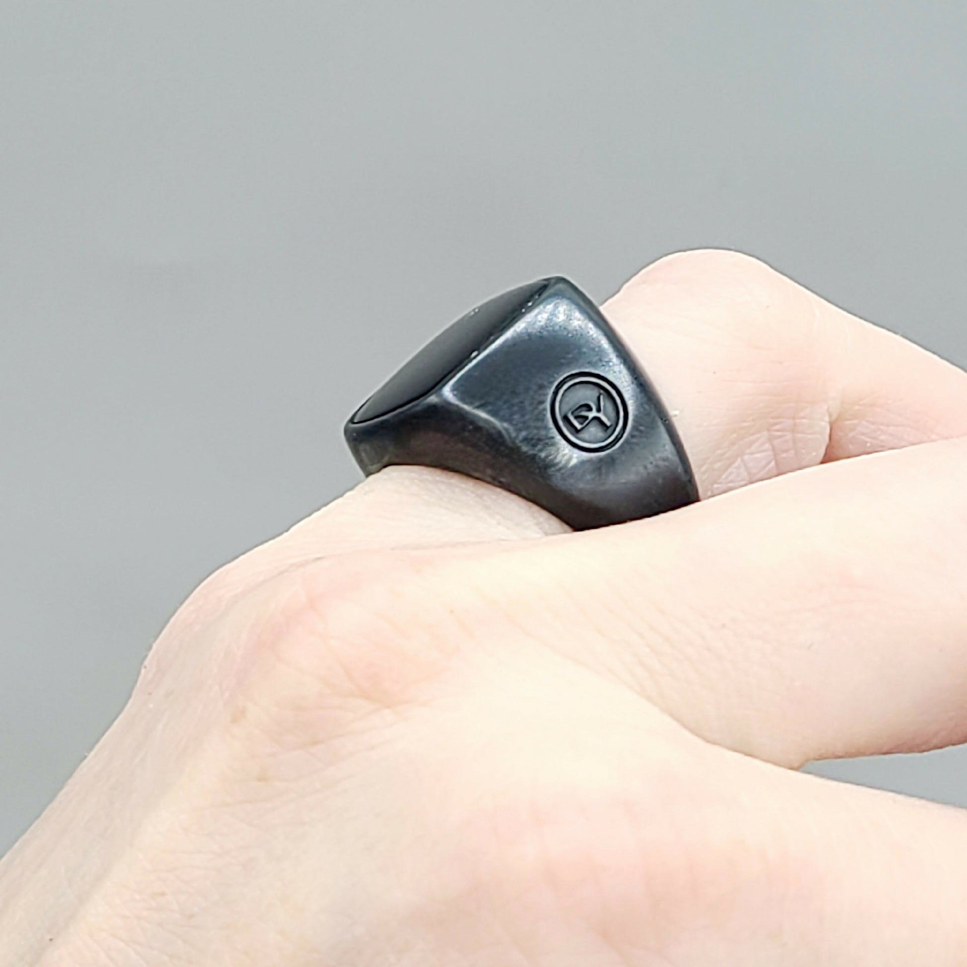 David Yurman Titanium Signet Ring Black Onyx | Certified Pre-Owned  AYW Luxury #