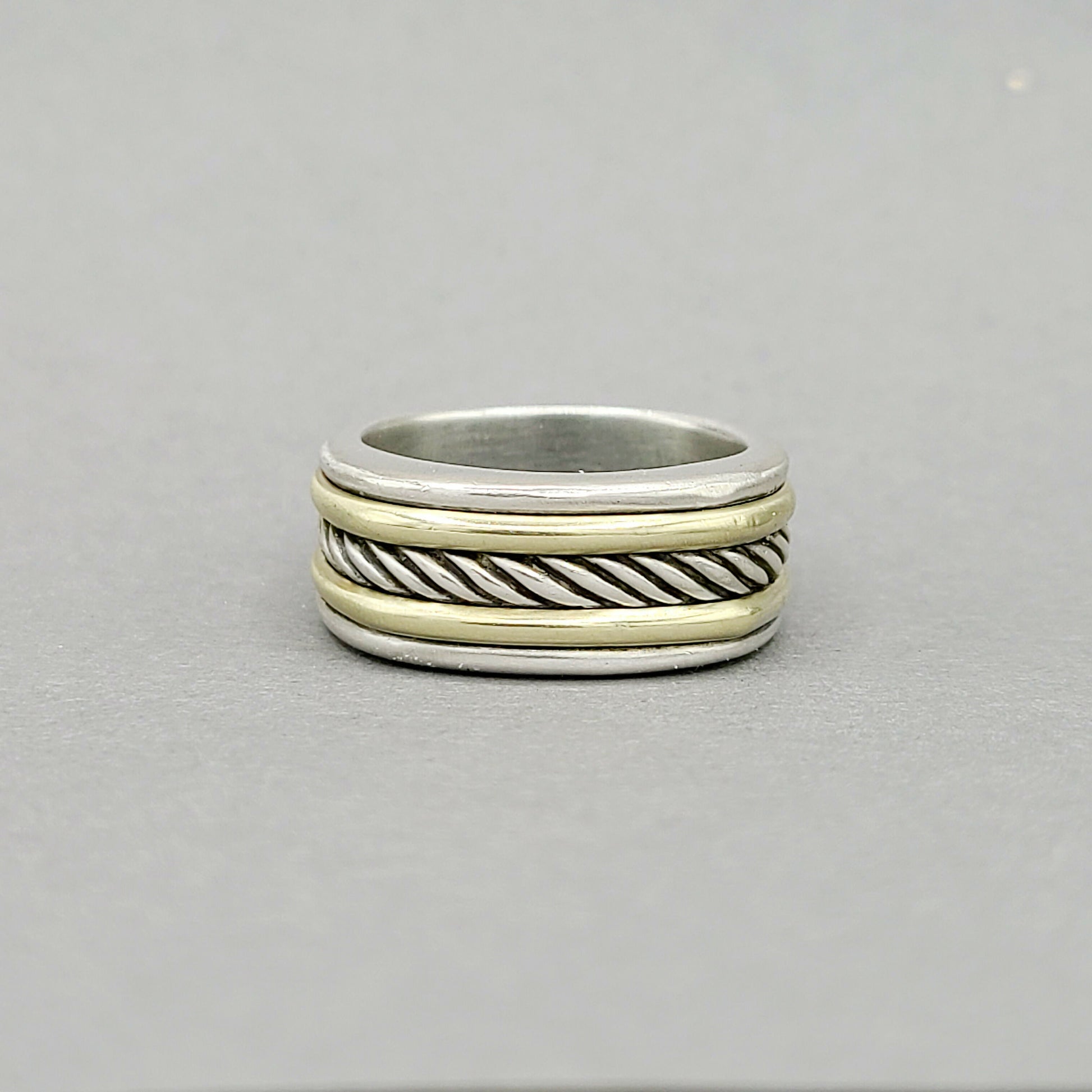 David Yurman Cable Band Ring Silver & Gold | Certified Pre-Owned  AYW Luxury #