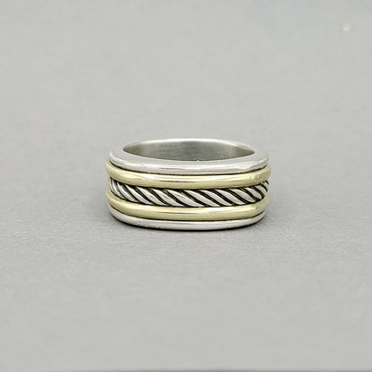 David Yurman Cable Band Ring Silver & Gold | Certified Pre-Owned  AYW Luxury #