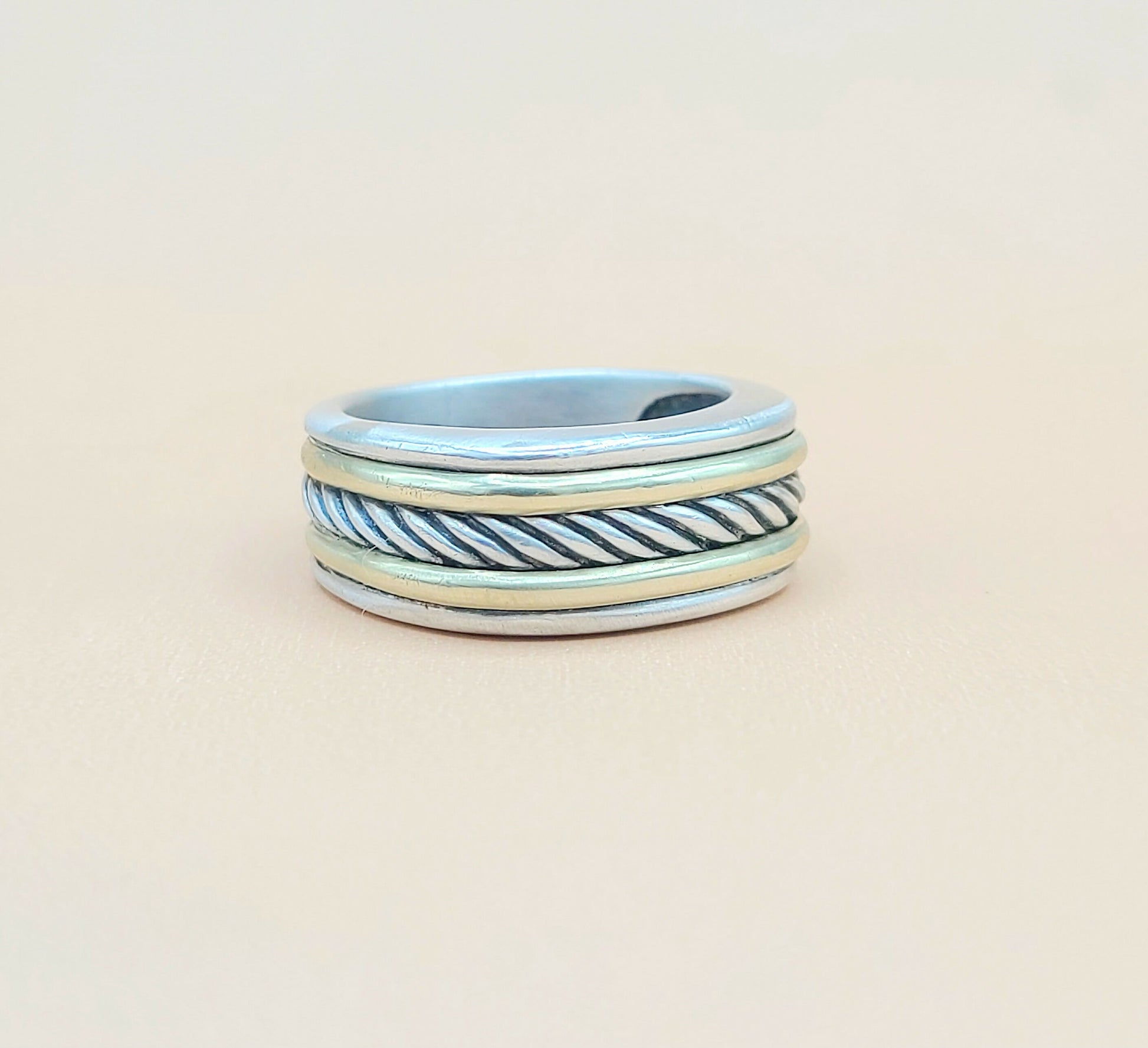David Yurman Cable Band Ring Silver & Gold | Certified Pre-Owned  AYW Luxury #