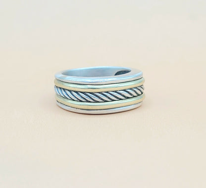David Yurman Cable Band Ring Silver & Gold | Certified Pre-Owned  AYW Luxury #