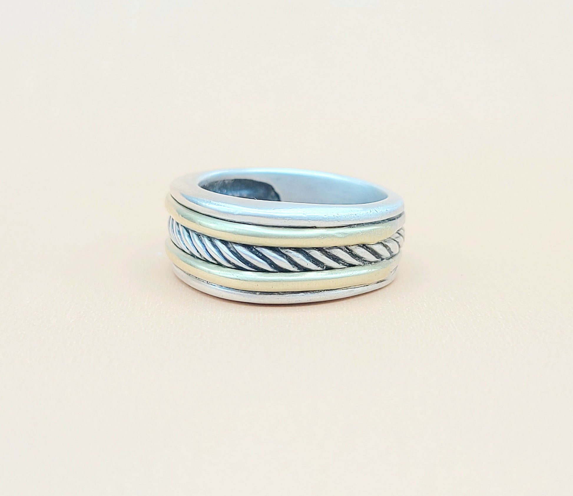 David Yurman Cable Band Ring Silver & Gold | Certified Pre-Owned  AYW Luxury #