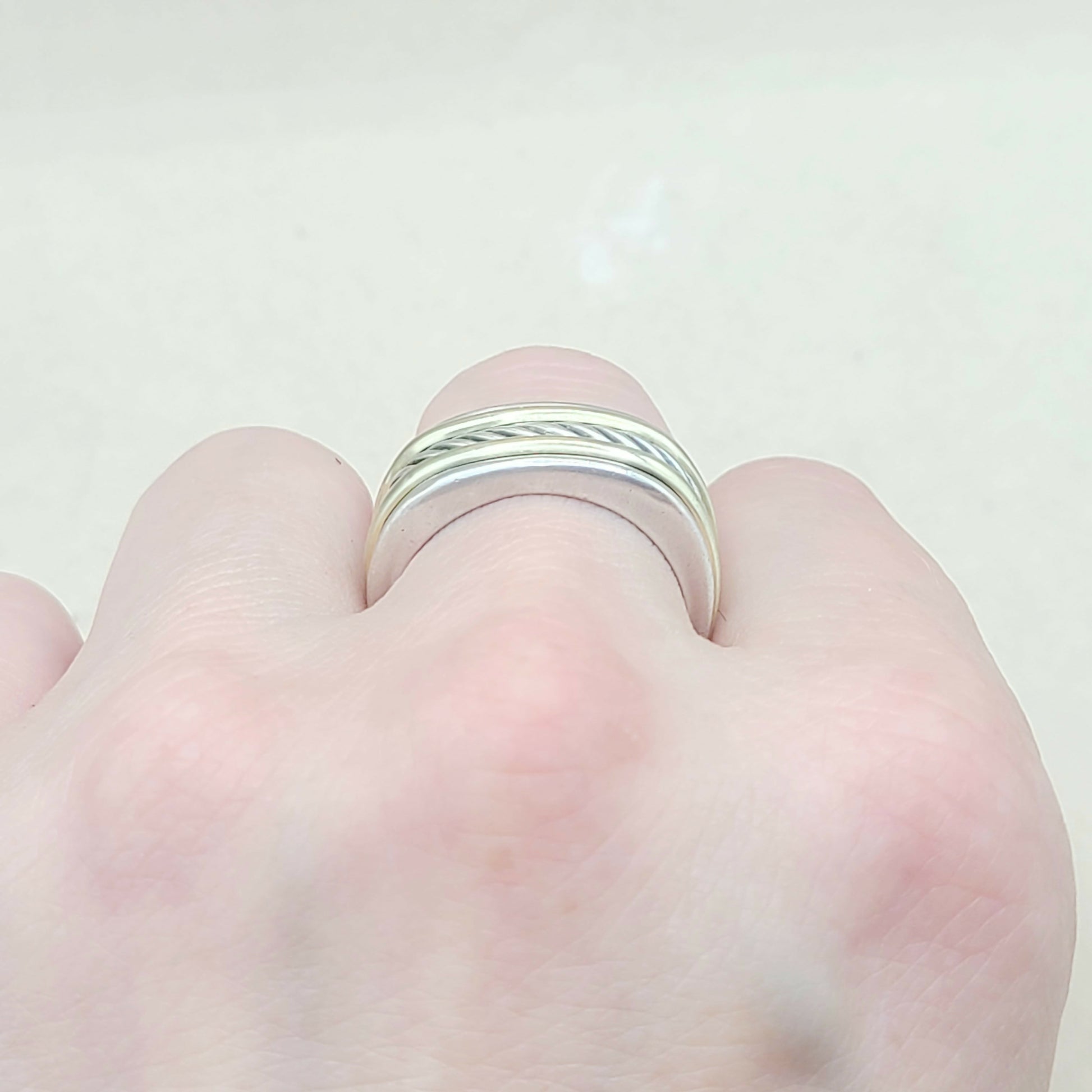 David Yurman Cable Band Ring Silver & Gold | Certified Pre-Owned  AYW Luxury #