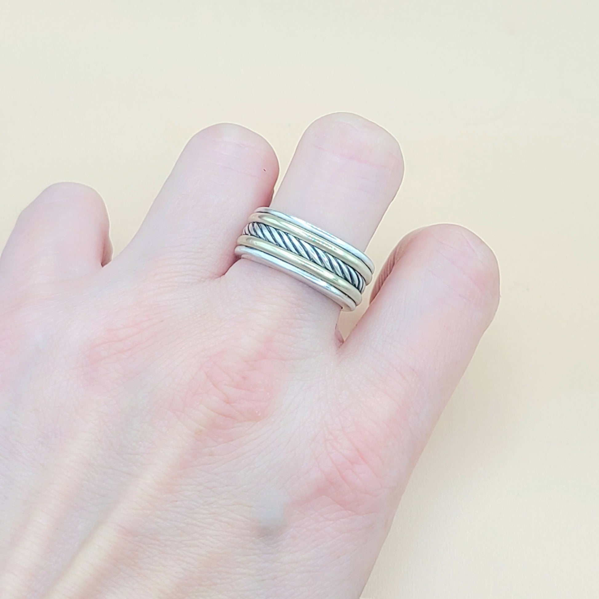 David Yurman Cable Band Ring Silver & Gold | Certified Pre-Owned  AYW Luxury #