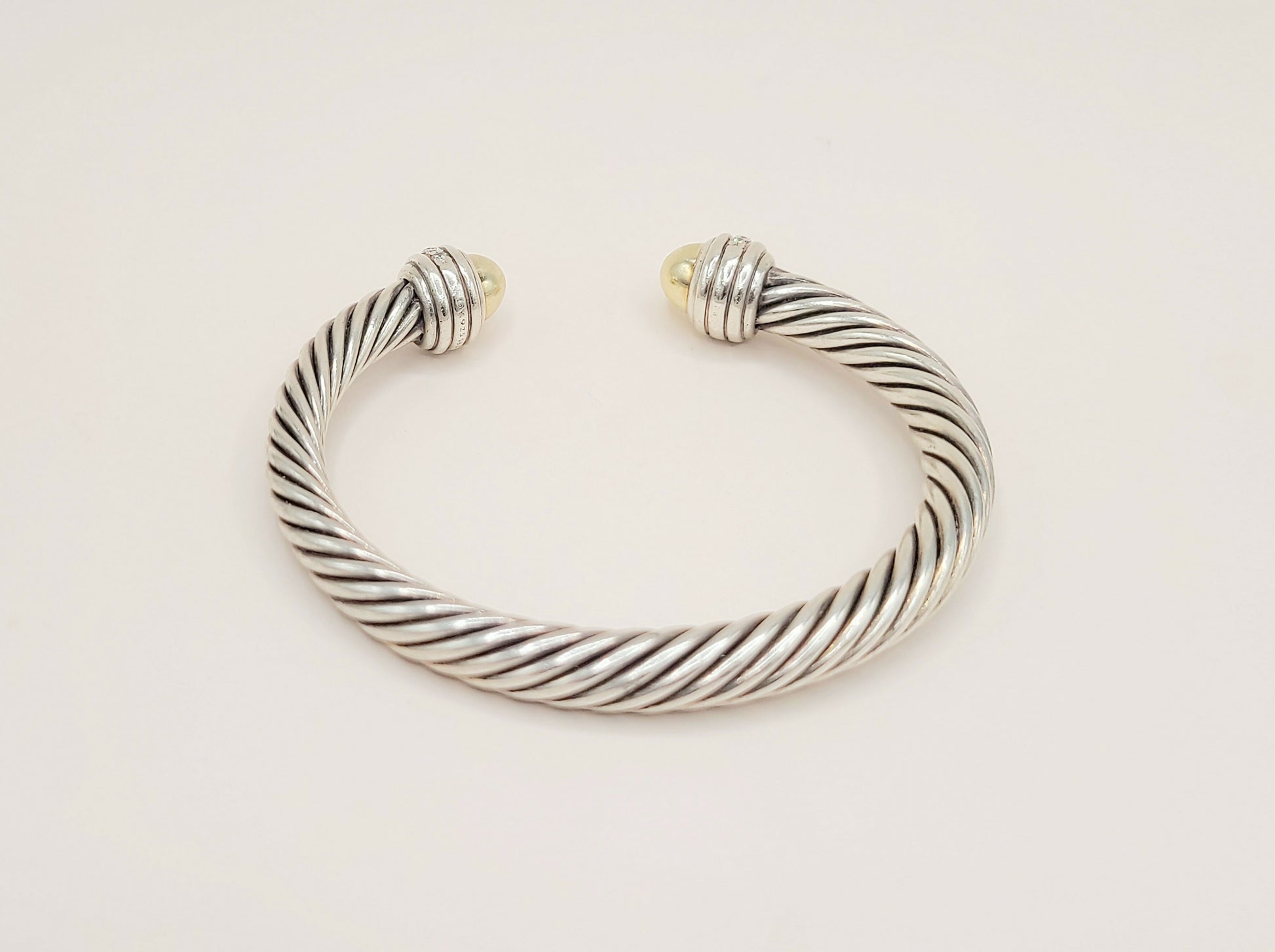 David Yurman Cable Classics Diamond Bracelet silver & 14k | Certified  AYW Luxury #