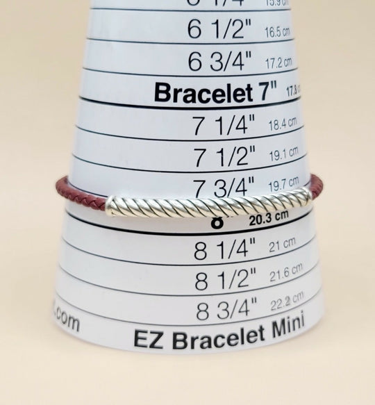 David Yurman Cable Classics ID Bracelet In Sterling Silver and Red Leather