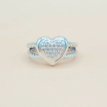  David Yurman Cable Heart Diamond Ring